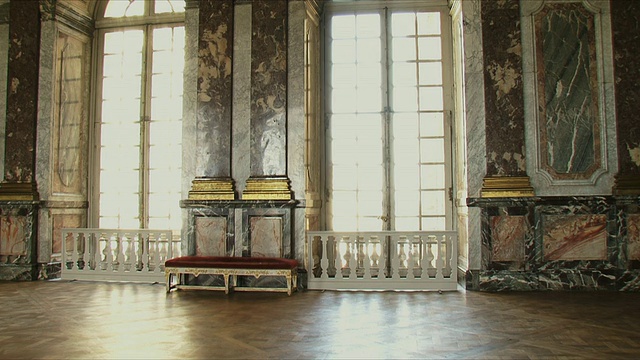 法国法兰西岛凡尔赛宫的内景视频素材