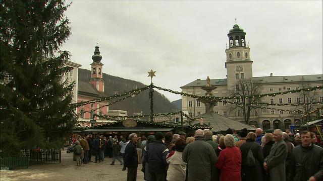 MS PAN圣诞市场场景/奥地利萨尔茨堡视频下载