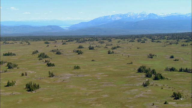在怀俄明州大提顿国家公园山脚下的平地上空视频下载