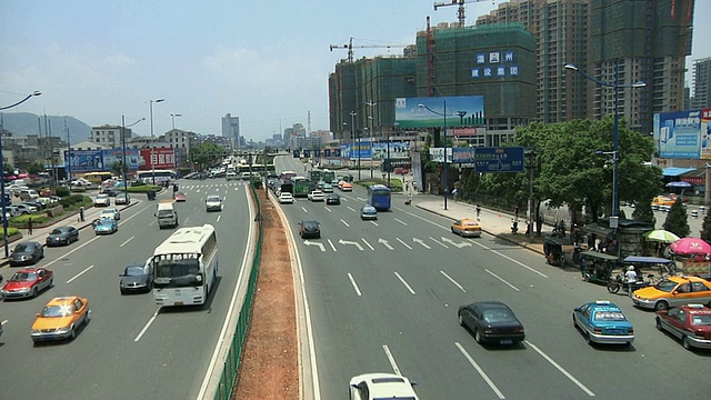 WS HA城市多车道高速公路交通/浙江温州，中国视频下载