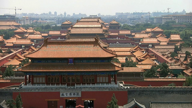 T/L WS HA紫禁城/北京屋顶的阳光和阴影，中国视频下载