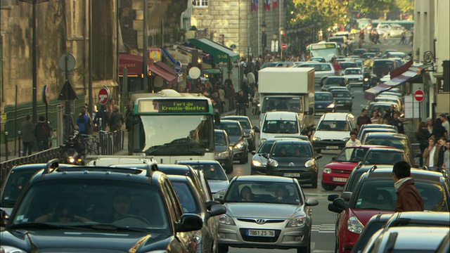 繁忙的街道/巴黎，法国视频素材