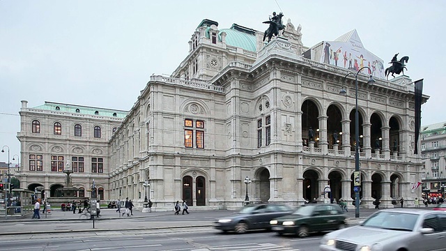 维也纳国家歌剧院WS交通/奥地利维也纳视频素材