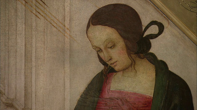 《天使报》木版油画，15世纪晚期/英国伦敦国家美术馆视频下载