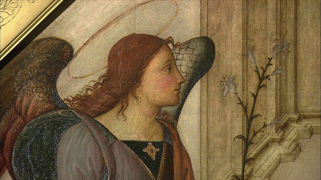 《天使报》木版油画，15世纪晚期/英国伦敦国家美术馆视频下载