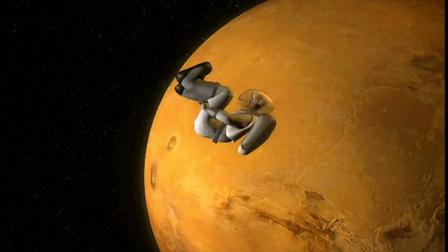 CGI宇航员在火星上奔跑跳跃的动画视频素材