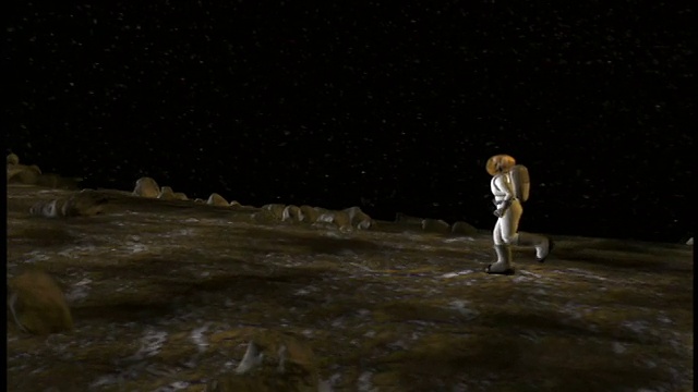 CGI宇航员在火星上奔跑跳跃的动画视频素材