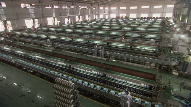 中国四川重庆丝绸工厂的工人视频素材