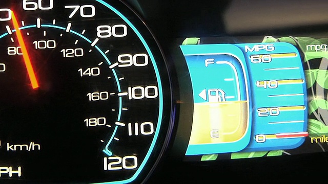 CU PAN内部显示面板的福特Fusion混合动力在2010年底特律车展/底特律，密歇根州，美国视频下载