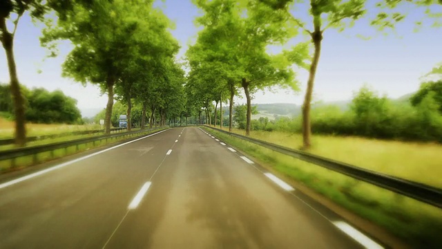 T/L WS POV在法国勃艮第乡村公路上行驶视频下载