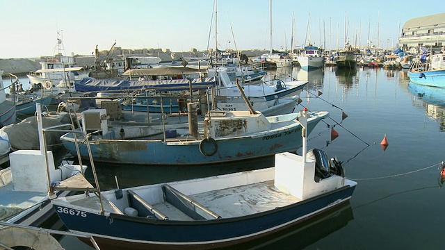 以色列丹大都会雅法港的WS PAN船视频下载