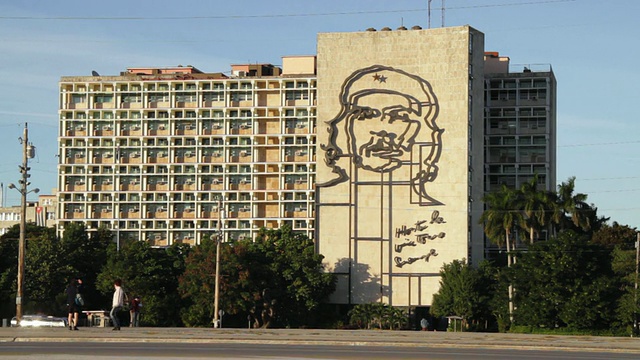 位于古巴哈瓦那革命广场的切·格瓦拉建筑视频下载