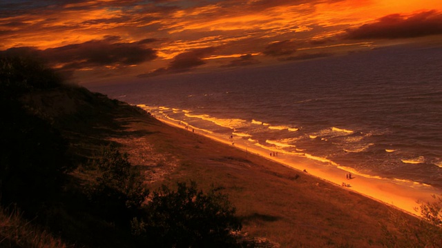 日落在海上与海滩高清视频下载