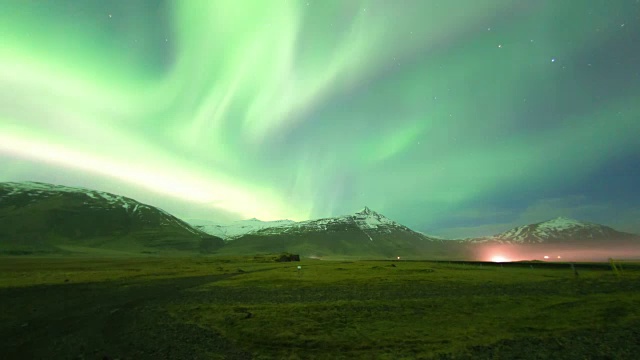 冰岛的北极光(北极光)时间流逝视频下载