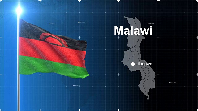 马拉维的旗帜视频素材