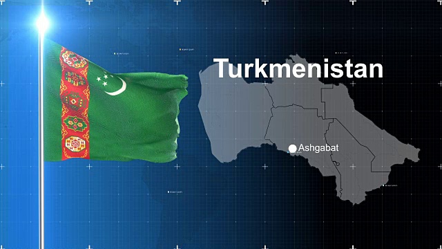 土库曼斯坦国旗视频素材