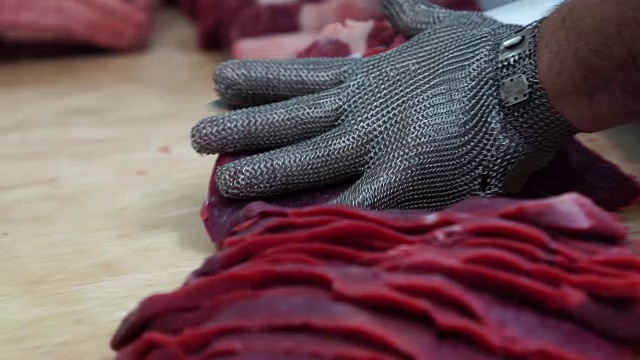 切肉刀肉视频素材