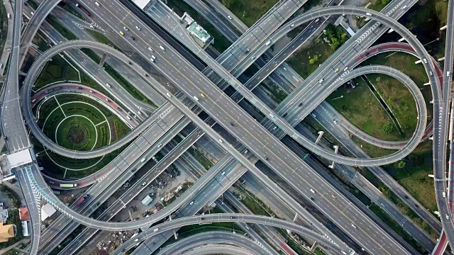 高速公路鸟瞰图视频素材