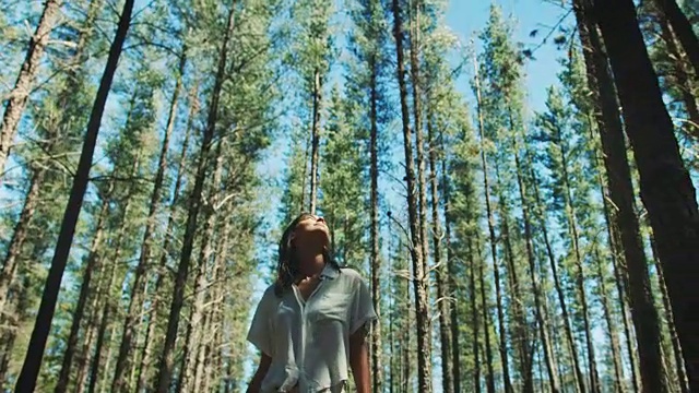 穿过森林的女人视频下载