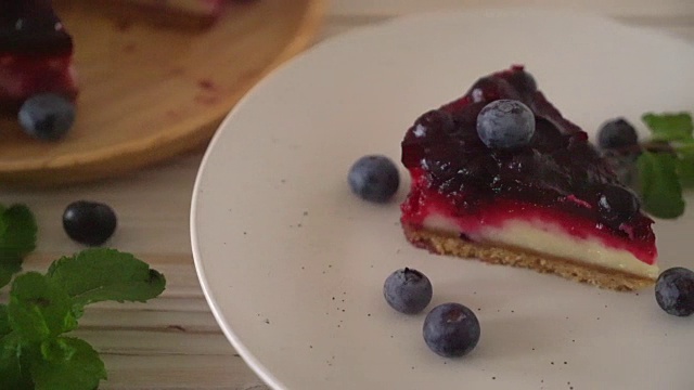 自制蓝莓奶酪蛋糕视频素材