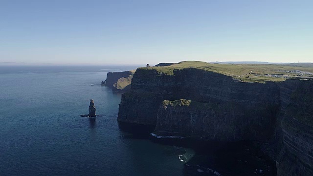 鸟瞰图的悬崖莫赫海岸线，爱尔兰视频素材