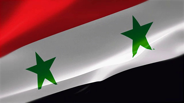 4k高度详细的叙利亚徽章，阿拉伯叙利亚共和国视频素材