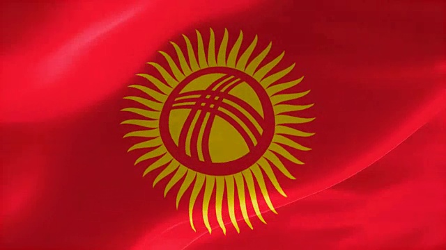 4k高度详细的吉尔吉斯斯坦徽章视频素材