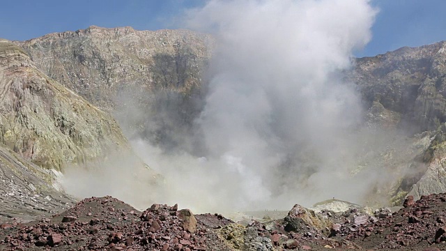 白岛火山蒸汽的时间流逝，新西兰视频下载