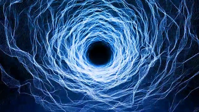 有机生物技术抽象的无缝，可循环的蓝色隧道4k科幻运动背景，科技，空间，共生概念视频素材