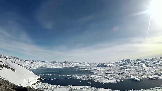 格陵兰岛的冰川和冰山景观视频下载