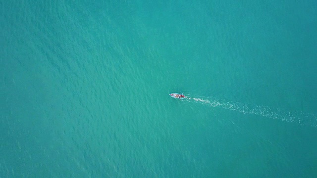 海上渡轮，无人机视图，空中场景在4k视频视频素材