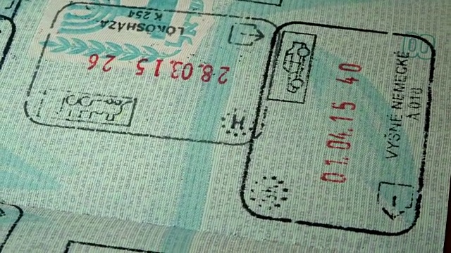 以色列外国护照页上的边界标记(darkon)视频下载