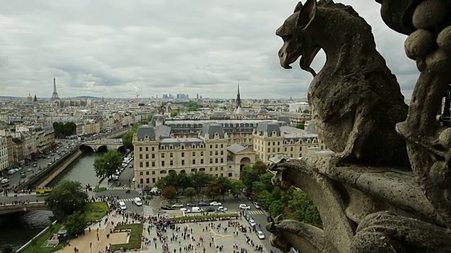 巴黎圣母院鸟瞰图视频素材