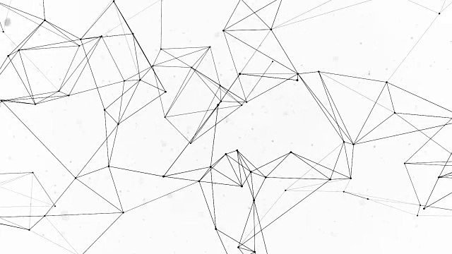 几何图形的数字概念多边形丛分形运动，连接自己和粒子。三角形的技术。摘要网络动画循环背景视频素材