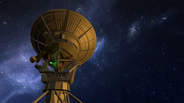 射电望远镜探测夜空视频下载