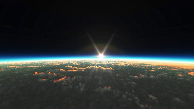 太空中的行星日出视频素材