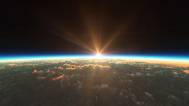 太空中的行星日出视频素材