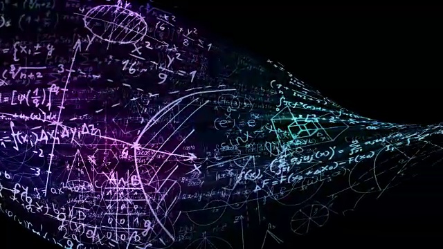 抽象的数学公式在虚拟空间中移动。毛圈视频购买