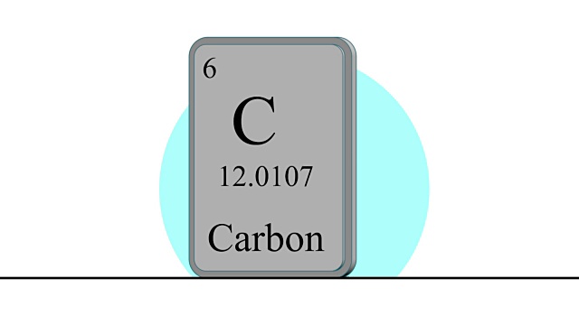 碳。门捷列夫系统元素周期表中的元素。视频素材