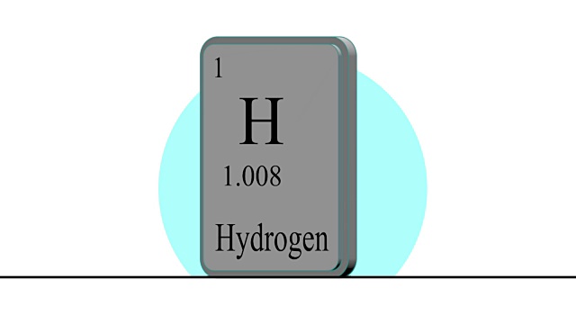 氢。门捷列夫系统元素周期表中的元素。视频素材