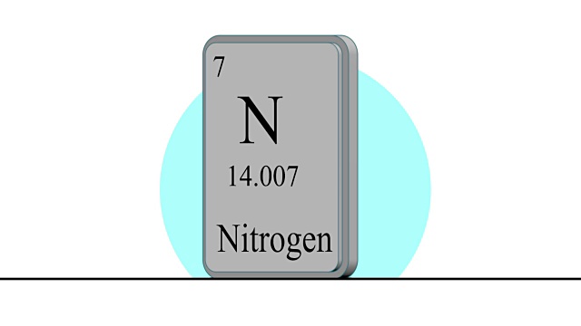 氮。门捷列夫系统元素周期表中的元素。视频素材