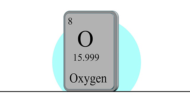 氧气。门捷列夫系统元素周期表中的元素。视频下载