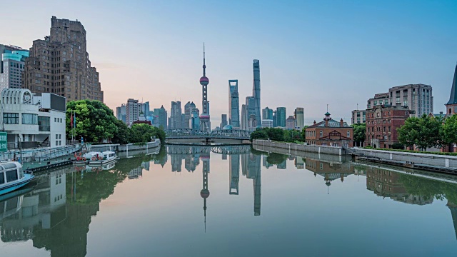 上海的现代城市景观和天际线视频素材