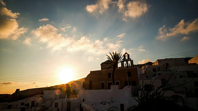HD Timelapse:希腊圣托里尼岛的伊亚村视频素材