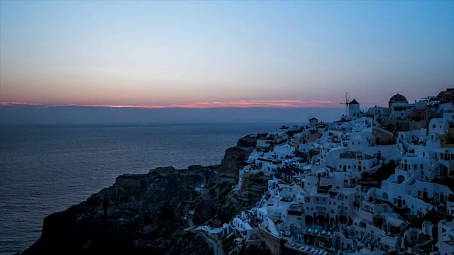 HD Timelapse:希腊圣托里尼岛的伊亚村视频素材