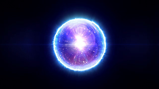 魔术等离子球在蓝色和紫色环视频素材