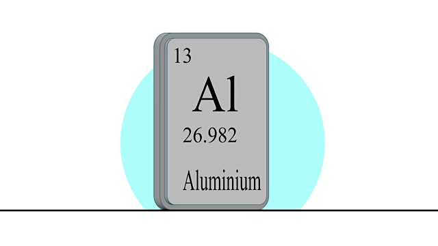 铝。门捷列夫系统元素周期表中的元素。视频下载