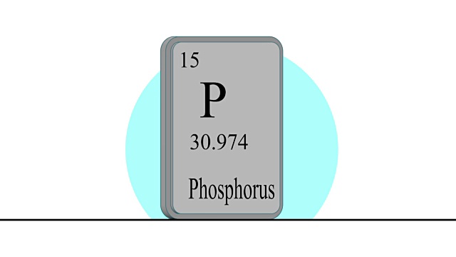 磷。门捷列夫系统元素周期表中的元素。视频素材