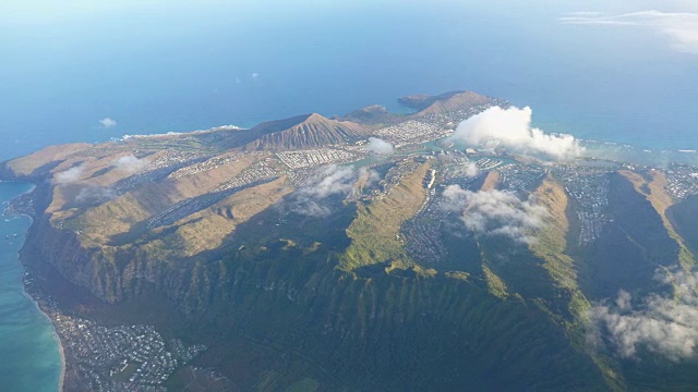 在夏威夷瓦胡岛上空拍摄，4k视频素材