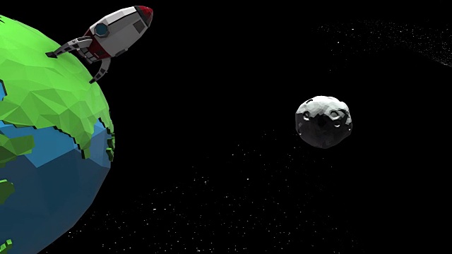 乘坐一艘新宇宙飞船从地球到月球的旅程视频素材
